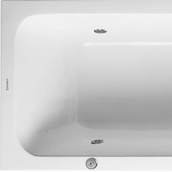 Duravit D-Code baignoire balnéo, 1700x700mm, 1 pente de dossier, Jet Project, rectangulaire, écoulement au pied, blanc brillant, 760098000JP1000