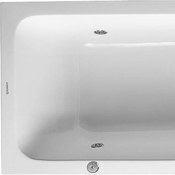 Duravit D-Code baignoire balnéo, 1700x700mm, 1 pente de dossier, Jet Project, rectangulaire, écoulement central, blanc brillant, 760097000JP1000