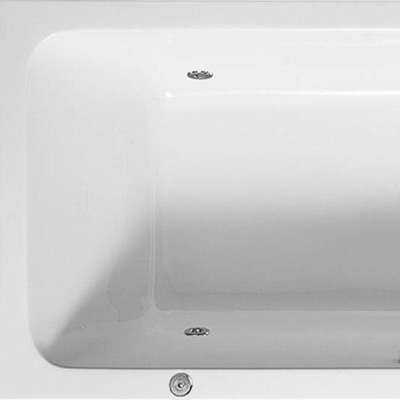 Duravit D-Code baignoire balnéo, 1800x800mm, 2 pentes de dos, Jet Project, rectangulaire, écoulement central, blanc brillant, 760101000JP1000