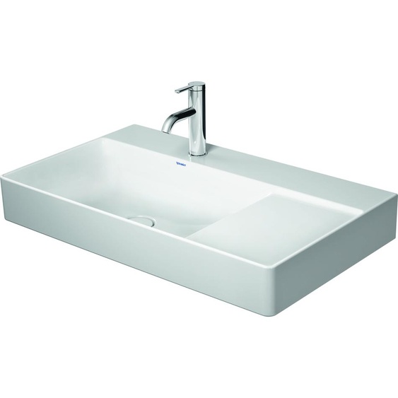 Duravit DuraSquare lavabo pour meuble, 80x47cm, sans trou pour robinet, bassin à gauche, sans trop-plein, dessous poncé et émaillé, 2348800079