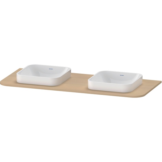 Duravit Happy D.2 lavabo console HP032KB7171 130 x 55 cm, avec deux découpes, le chêne méditerranéen