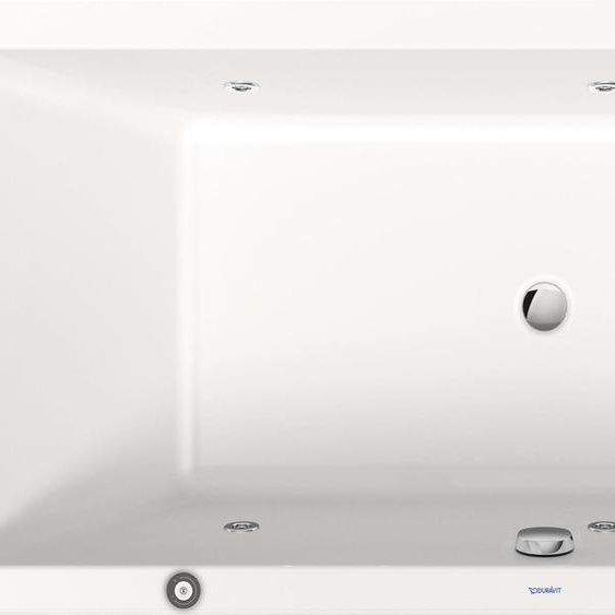 Duravit No.1 baignoire balnéo encastrée, rectangulaire, 1800x800mm, Jet Protect, 2 pans de dos, blanc, 760492000JP1000