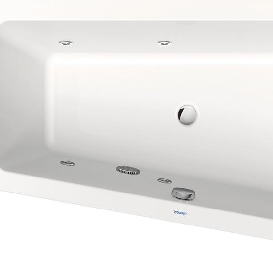 Duravit No.1 baignoire balnéo encastrée, trapèze, 1600x850mm, Jet Protect, 1 inclinaison du dossier à droite, blanc, 760507000JP1000