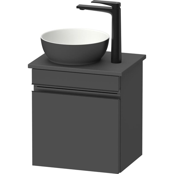 Duravit Sivida Meuble sous-lavabo sur console, charnières à gauche, poignée-barre noir diamant mat, 400x325x440mm, SV4656LBD490000