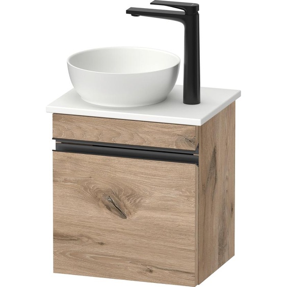 Duravit Sivida Meuble sous-lavabo sur console, charnières à gauche, poignée-barre noir diamant mat, 400x325x440mm, SV4656LBD550000