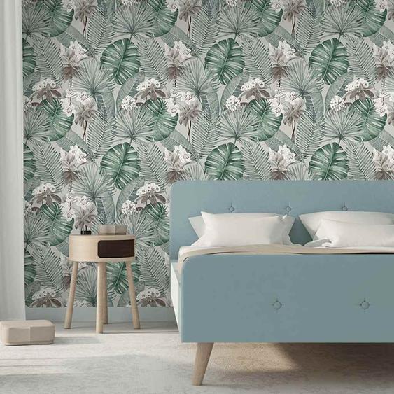 DUTCH WALLCOVERINGS Papier peint Eden Gris et vert clair