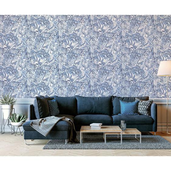 DUTCH WALLCOVERINGS Papier peint Liquid Marble Bleu