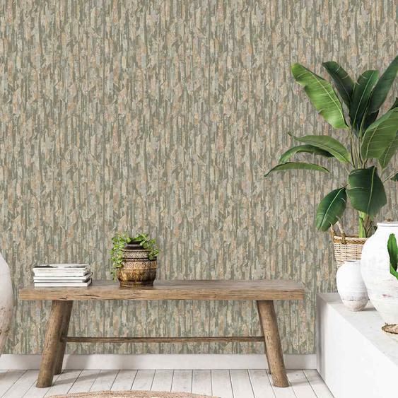 DUTCH WALLCOVERINGS Papier peint Phoenix Vert et beige