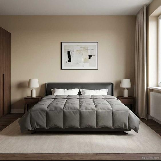 Duvet complet toute lannée Gris clair 200 x 240 cm Microfibre