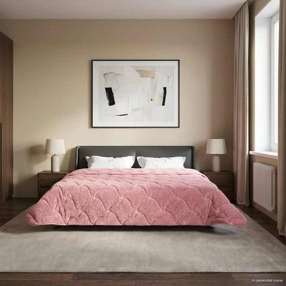 Duvet complet toute lannée Matelassé Rose 240 x 260 cm