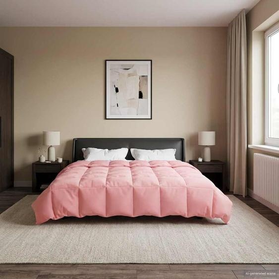 Duvet complet toute lannée Rose 240 x 260 cm Microfibre