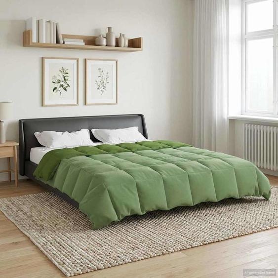 Duvet complet toute lannée Vert 220 x 240 cm Microfibre