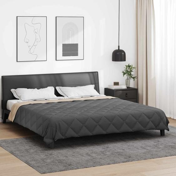 Duvet dété simple Anthracite et Taupe 220 x 260 cm Microfibre
