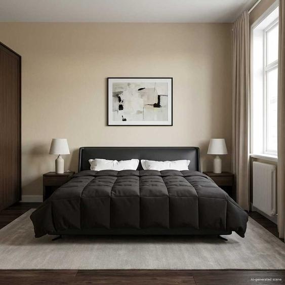 Duvet dété simple Matelassé Anthracite 220 x 260 cm Microfibre