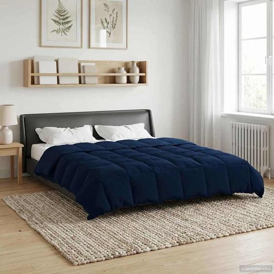 Duvet dété simple Matelassé Bleu foncé 220 x 260 cm Microfibre