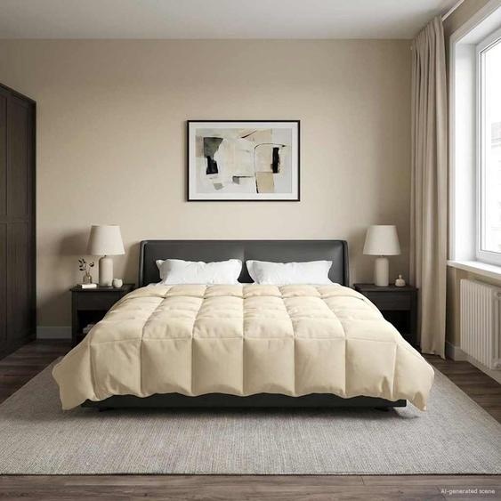 Duvet dété simple Matelassé Crème 220 x 260 cm Microfibre