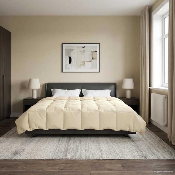 Duvet dété simple Matelassé Crème 240 x 260 cm Microfibre