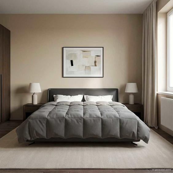 Duvet dété simple Matelassé Gris clair 240 x 260 cm Microfibre