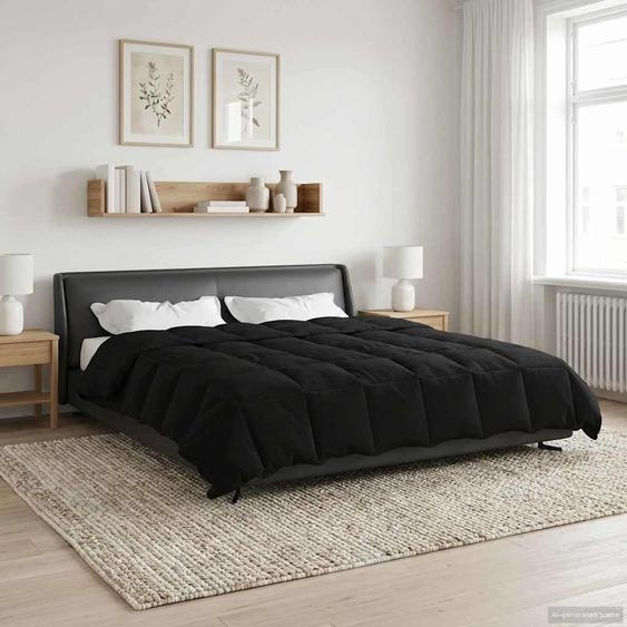Duvet dété simple Matelassé Noir 240 x 260 cm Microfibre
