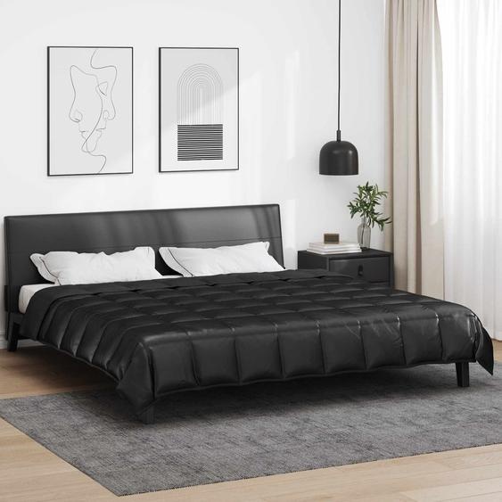 Duvet dété simple Noir 240 x 260 cm Satin et Microfibre
