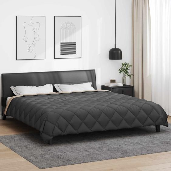 Duvet dhiver Anthracite et Taupe 220 x 260 cm Microfibre
