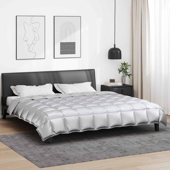 Duvet dhiver Argenté 220 x 260 cm Satin et Microfibre