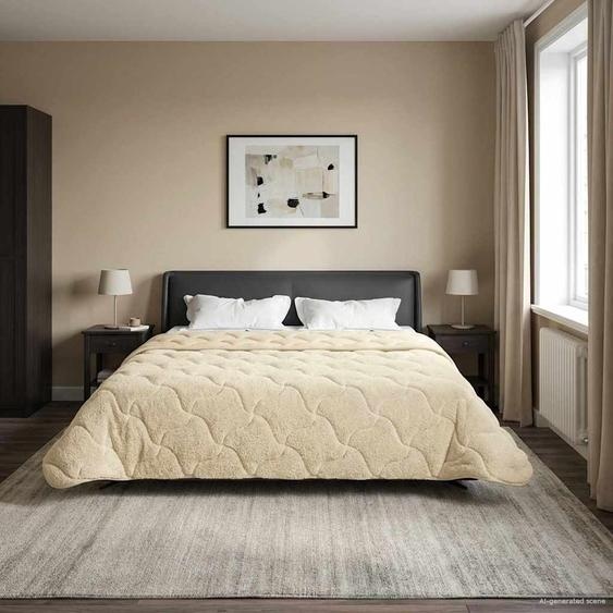Duvet dhiver Crème 200 x 200 cm Microfibre et polaire Teddy