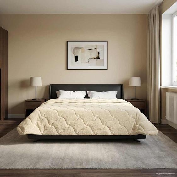 Duvet dhiver Crème 220 x 240 cm Microfibre et polaire Teddy