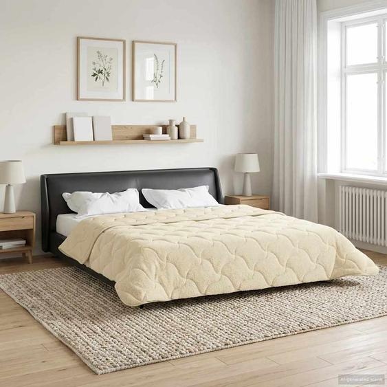 Duvet dhiver Crème 220 x 260 cm Microfibre et polaire Teddy