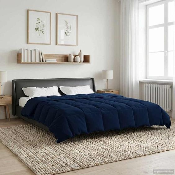 Duvet dhiver Matelassé Bleu foncé 200 x 220 cm Microfibre