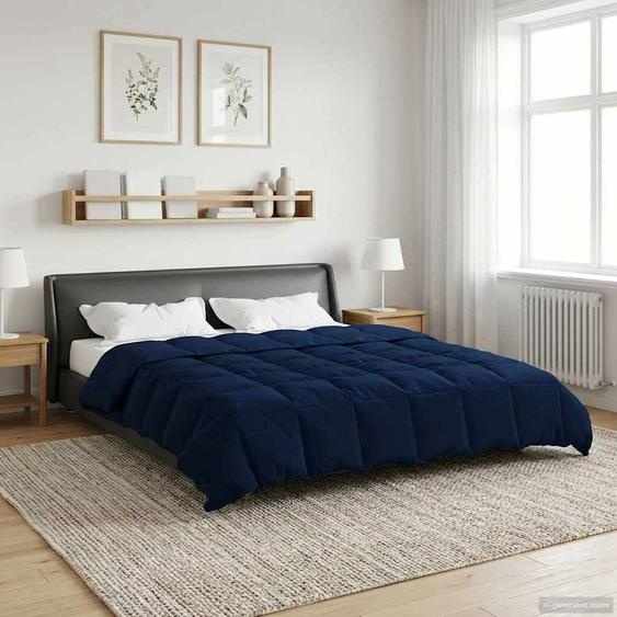 Duvet dhiver Matelassé Bleu foncé 200 x 240 cm Microfibre