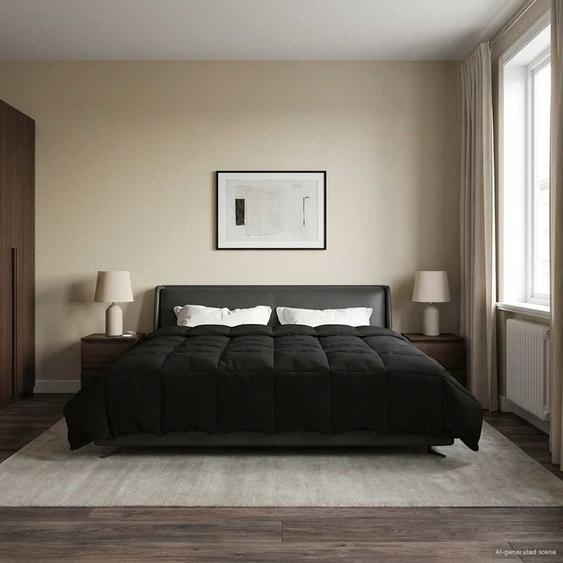 Duvet dhiver Matelassé Noir 200 x 200 cm Microfibre