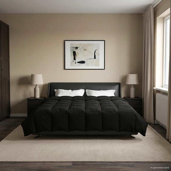 Duvet dhiver Matelassé Noir 200 x 240 cm Microfibre