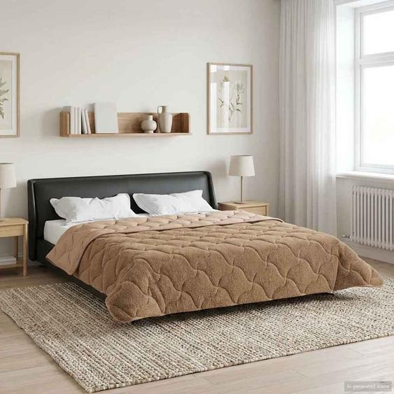 Duvet dhiver Taupe 220 x 260 cm Microfibre et polaire Teddy