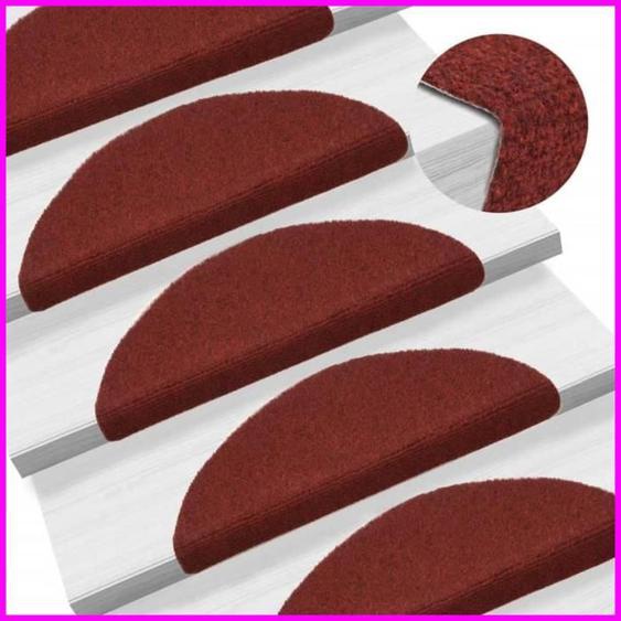 DXBK-7019206188538-Tapis descalier auto-adhésif Poinçon aiguilleté 15 pcs Rouge