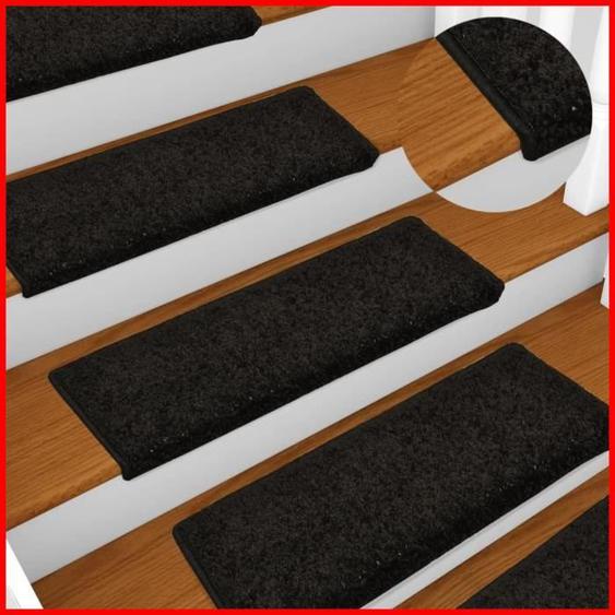 DXBK-7019206191934-Tapis descalier 10 pcs 65x21x4 cm Noir