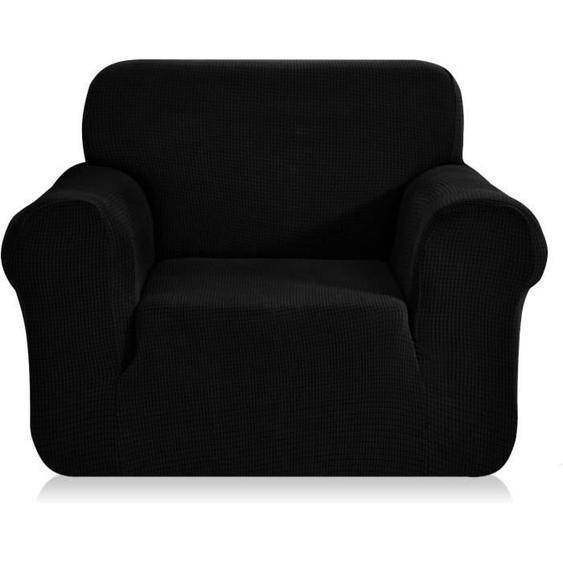 E-senior Housse de Canapé Extensible 1 Places avec Accoudoirs Élastique Canapé Protection (Noir)