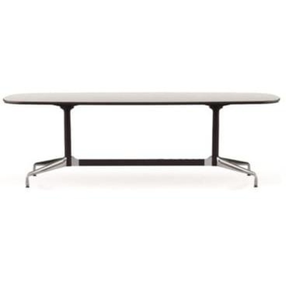 Eames Segmented Table Dining Bootsform - HPL blanc, bord en plastique noir - Stabilisateur chromé, colonne revêtu par poudrage noir basic - 240 cm
