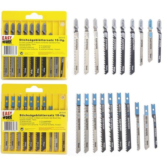EASY WORK EW Jeu de lames de scie sauteuse 261515