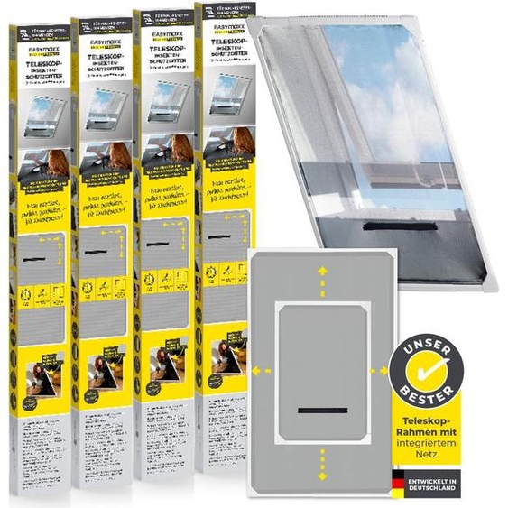 EASYmaxx Insect Protect Moustiquaire télescopique pour fenêtre de toit - lot de 4