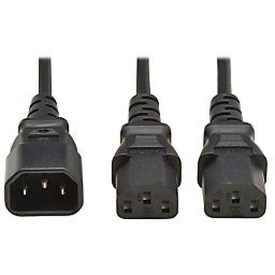 Eaton P004-02M-2C13EU, 2 m, IEC C14, IEC C13, H05VV-F, 250 V, 10 A
