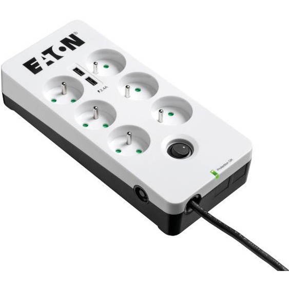 Eaton Protection Multiprise parafoudre Box 6 FR 2 USB - 6 prises + 2 USB