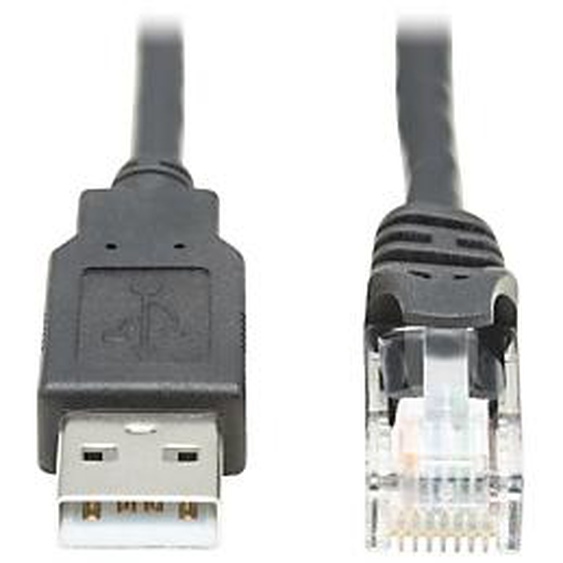 EATON Tripp Lite U009-010-RJ45-X, RJ-45, USB 2.0 Type-A, 3,05 m, Noir