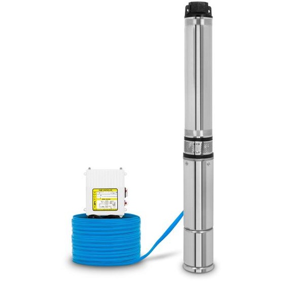 EBERTH 4 Pompe de puits profond Pompe de puits en acier inoxydable, électrique 550W, diamètre de la pompe 4 pouces (10cm), filetage de raccordement 1 1/2 pouce