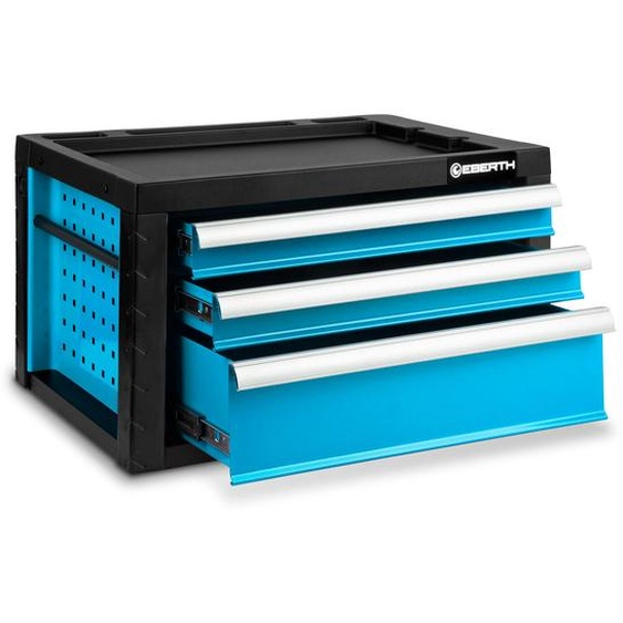 EBERTH Caisse à outils vide, armoire à outils métallique avec 3 tiroirs, glissières télescopiques sur roulements à billes, extension totale, caisse à outils verrouillable