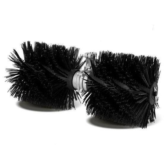 EBERTH Rouleau de balayage avec barre de transmission pour balayeuse à essence, largeur 55cm, raccord Ø 27mm, brosse de balayage pièce de rechange en plastique, alu