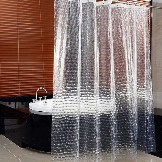 Ecent Rideau de Douche EVA Epais Transparent Étanche Anti-Moisissure Rideau de Salle de Bain - 180 x 180cm