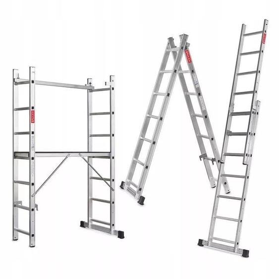 Échelle aluminium Chef de chantier Échafaudage Échelle déchafaudage Polyvalente 3en1 150kg