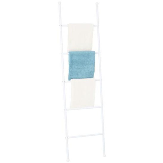 Echelle CASTEL porte-serviette échelle de décoration avec 5 barreaux, en métal laqué blanc