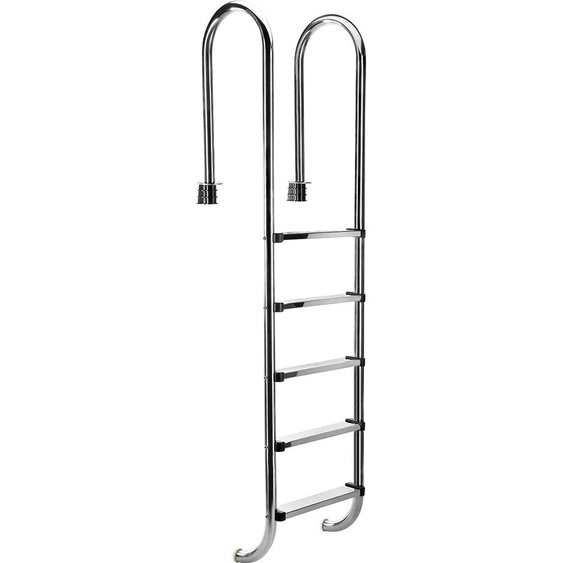 Echelle de piscine Mucola ArgentEchelle de piscine à encastrer Escalier de piscine Echelle pour bassin surélevé - 5 marches